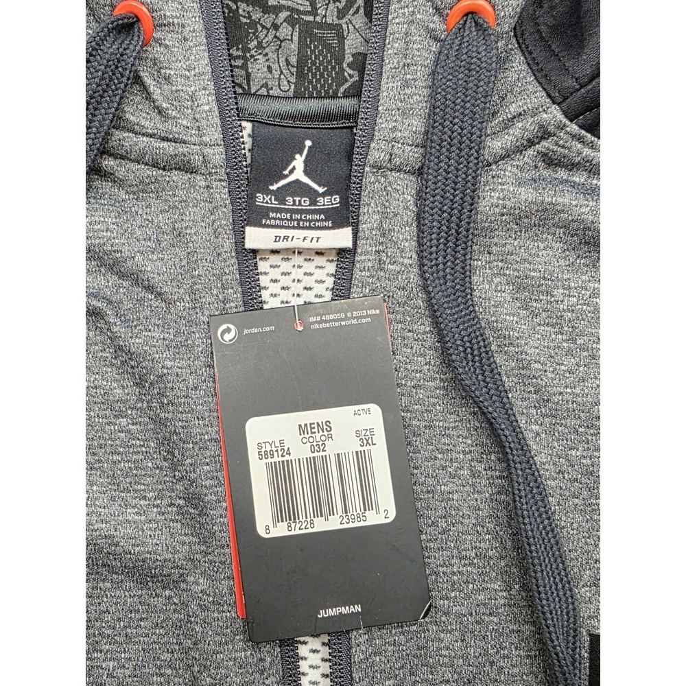 Nike Air Jordan Melo 10th Div 589124 New Full Zip Gray & Black Hoodie. Size 3X - Picture 4 of 14